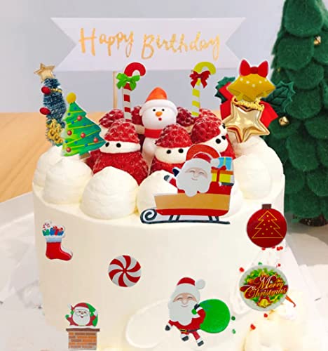 Edible Christmas Cake Decoration Cupcake Toppers K21403