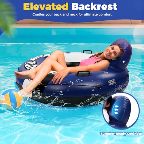 Inflatable Pool Float with Canopy and Cup Holder U727198
