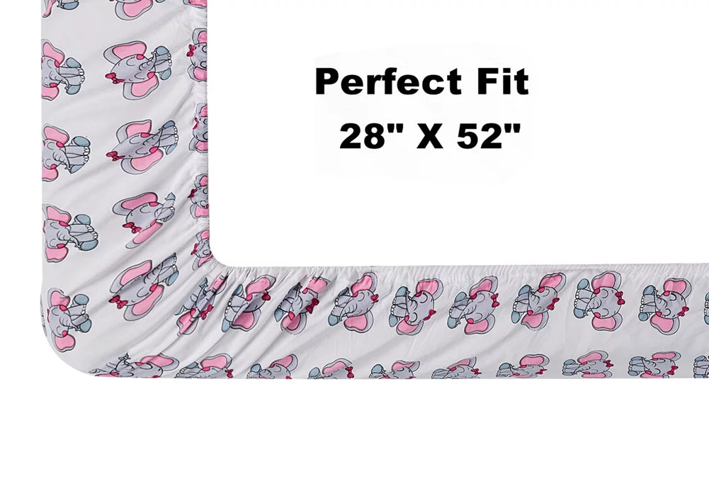 4 Pack Pink Fitted Crib Sheet Set N167