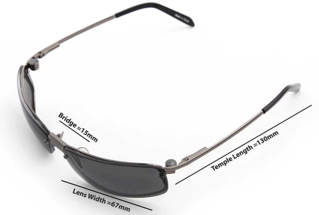 Rectangle Sunglasses with 4 Magnetic Clip-On Lenses P135
