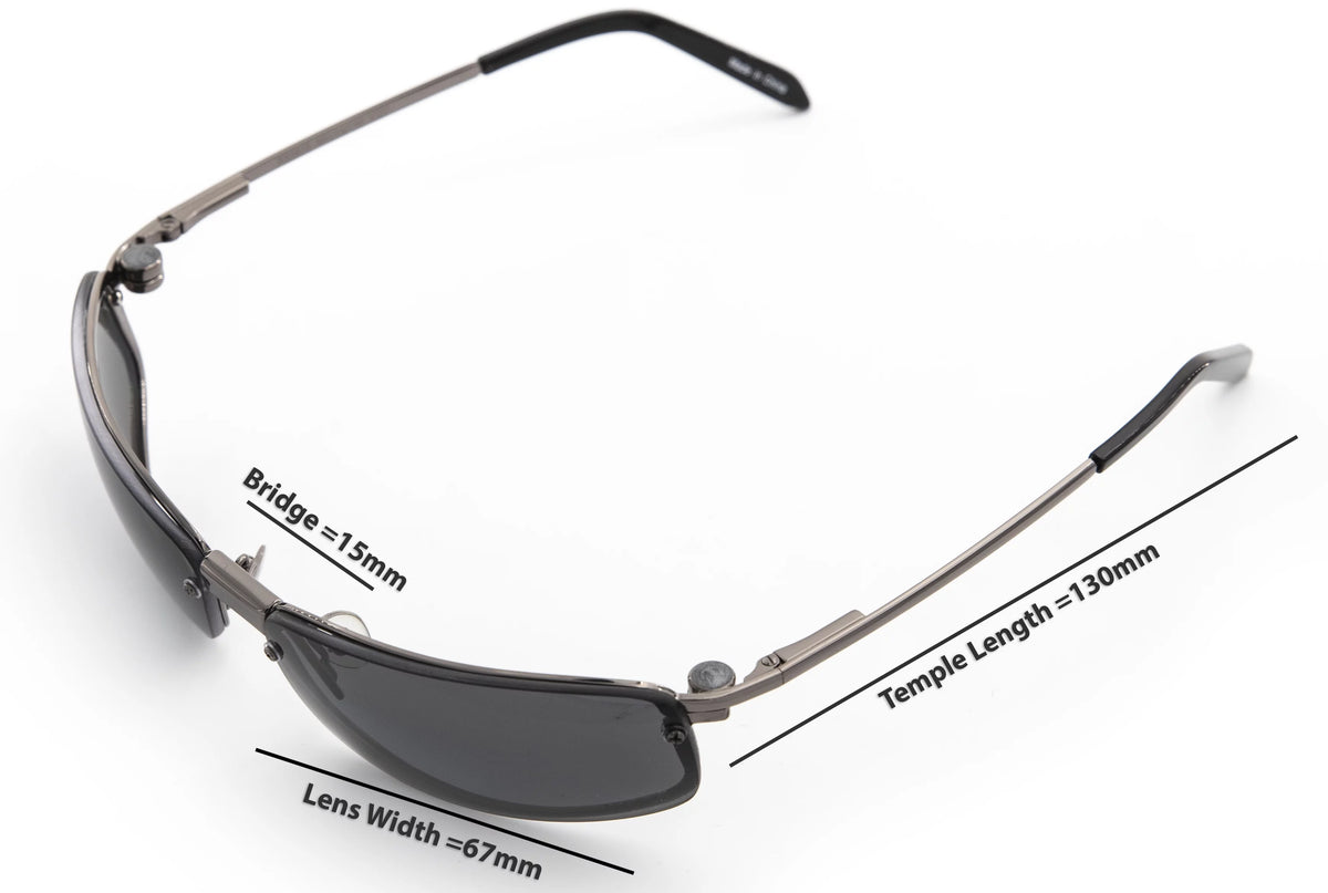 Rectangle Sunglasses with 4 Magnetic Clip-On Lenses P135