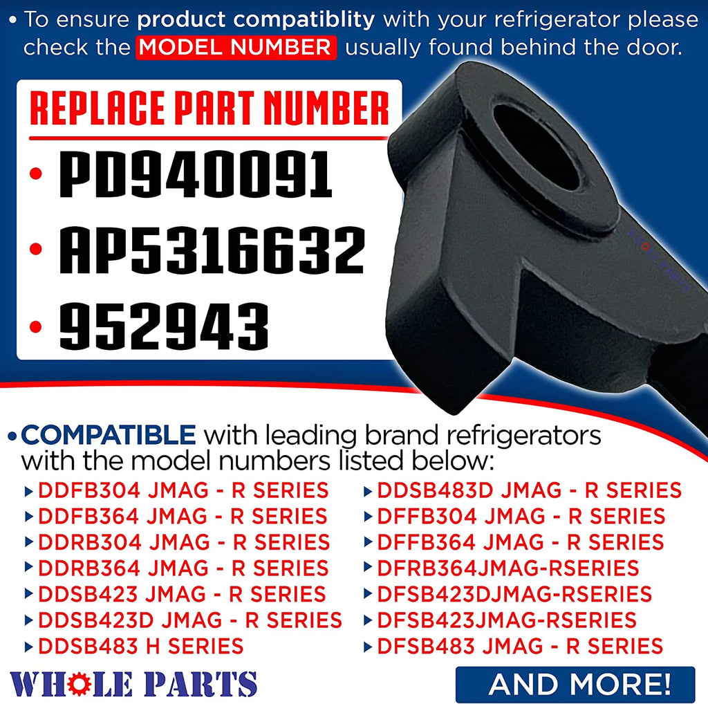 Refrigerator Door Stop Bushing Black V49337