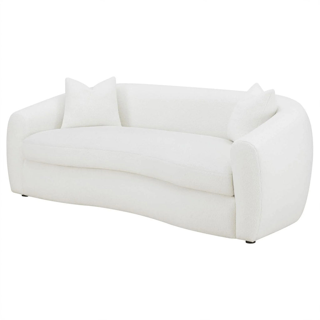 White Fabric Upholstered Sofa U1886