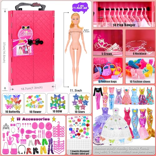 11.5-inch Fashion Doll and Wardrobe Playset R585166