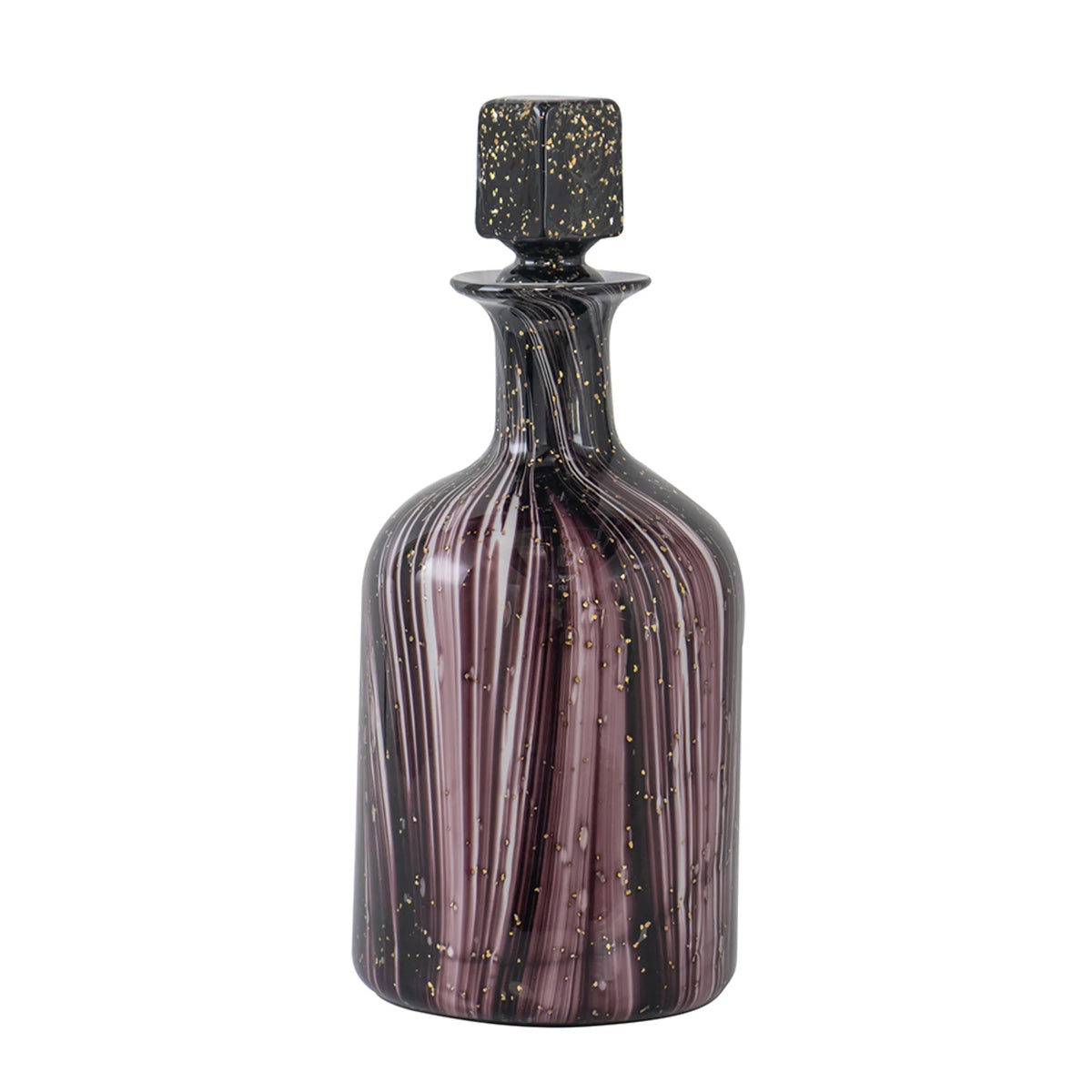 Wavy Glass Bottle with Stopper O8139