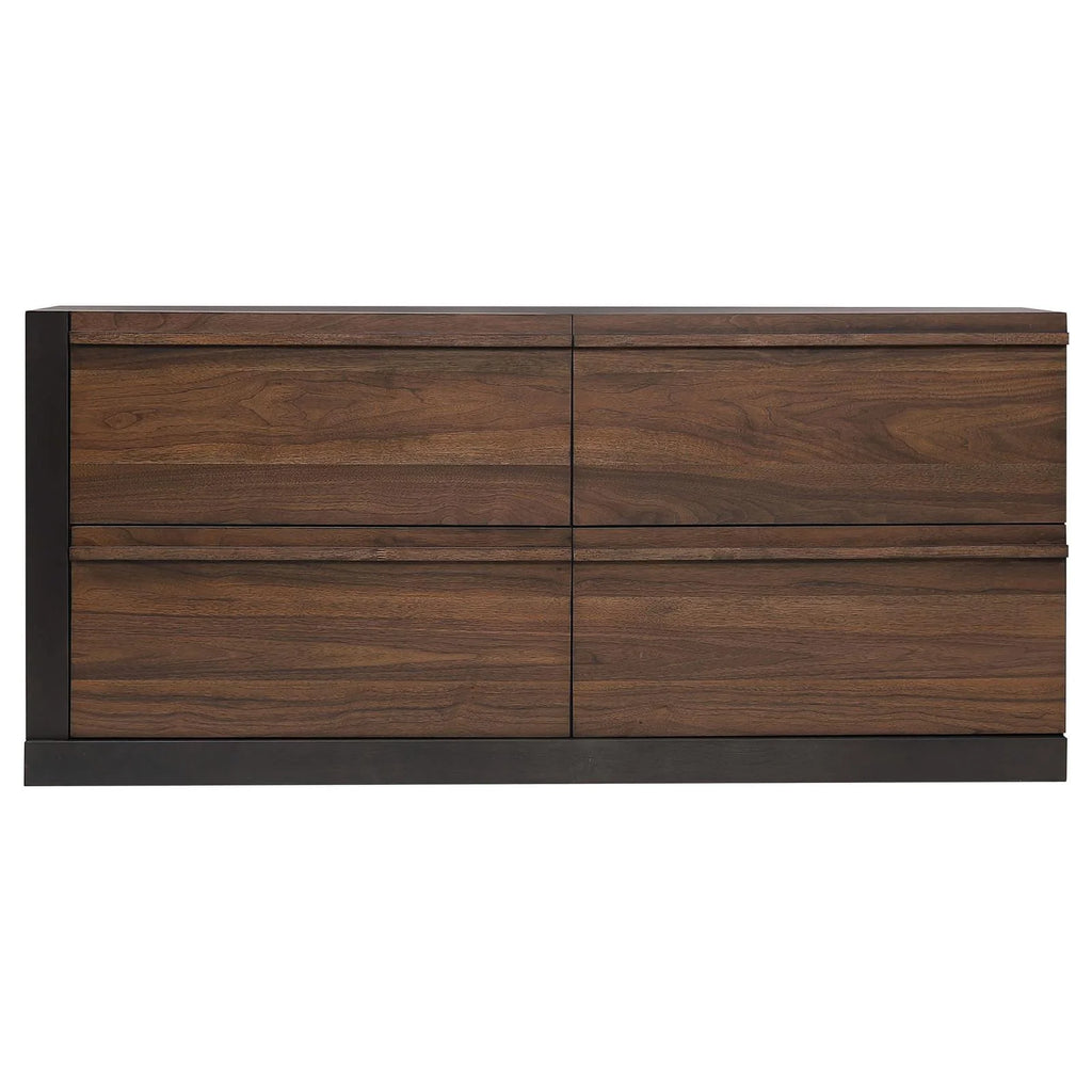 Black and Walnut 4-drawer Dresser L3131