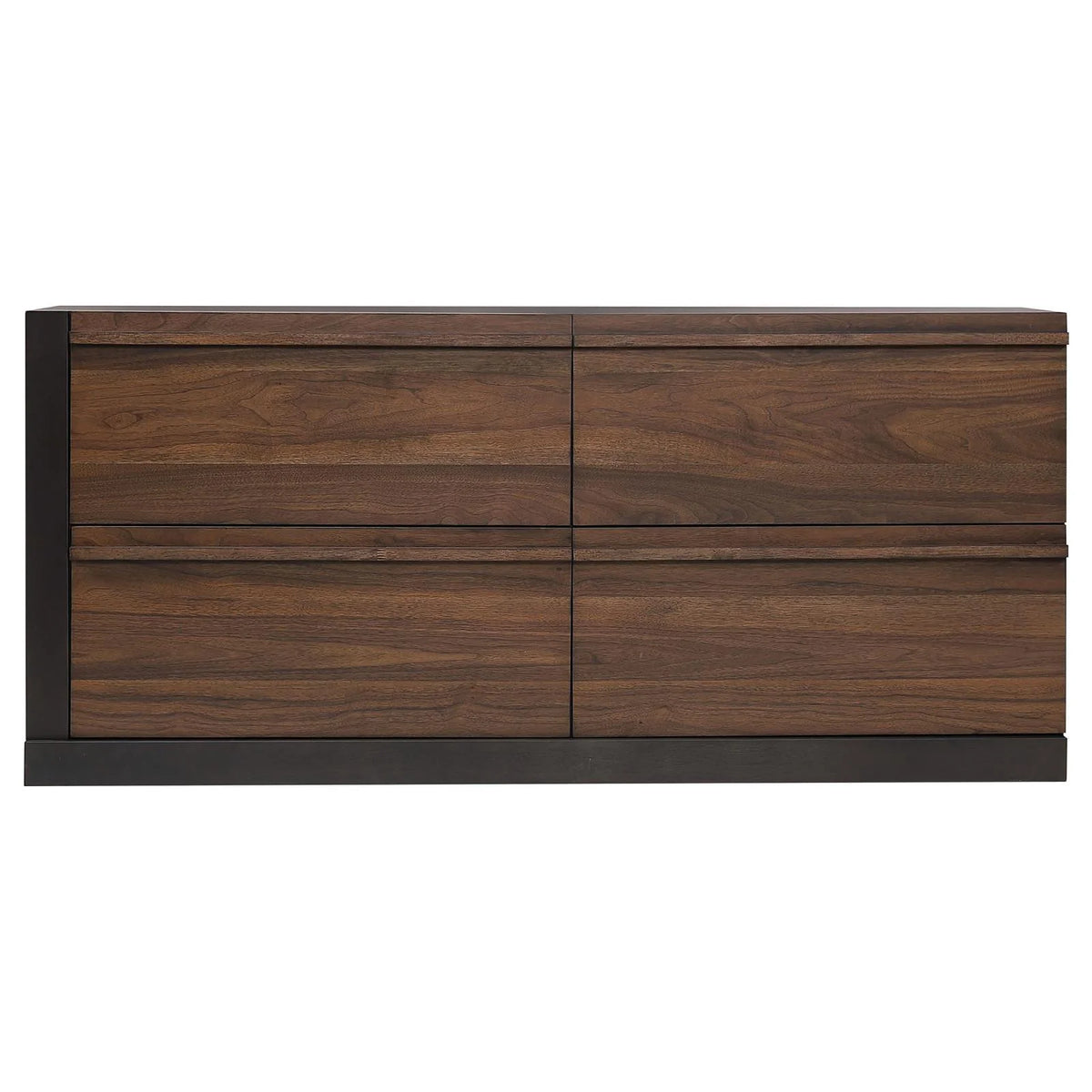 Black and Walnut 4-drawer Dresser L3131