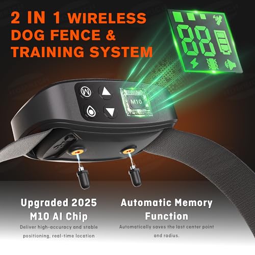 2 in 1 GPS Wireless Dog Fence and Training Collar N43387
