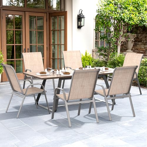 Brown Metal Stackable Patio Chairs Set of 4 V48120