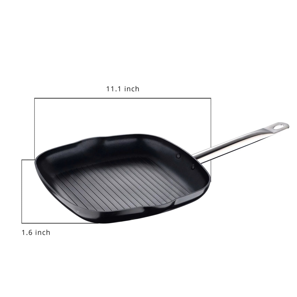11" Black Cast Aluminum Non Stick Grill Pan B924