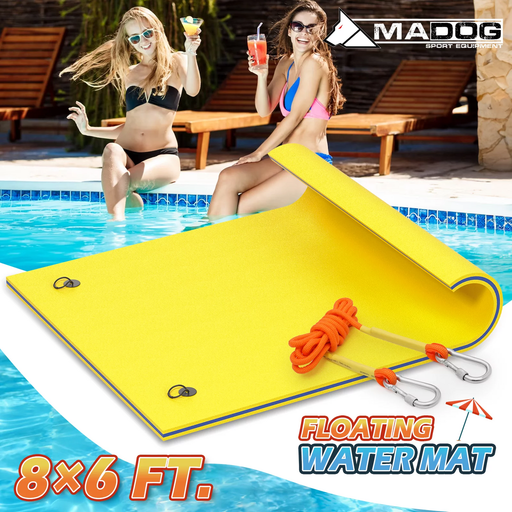 Yellow 3-Layer XPE Foam Water Floating Mat X4253
