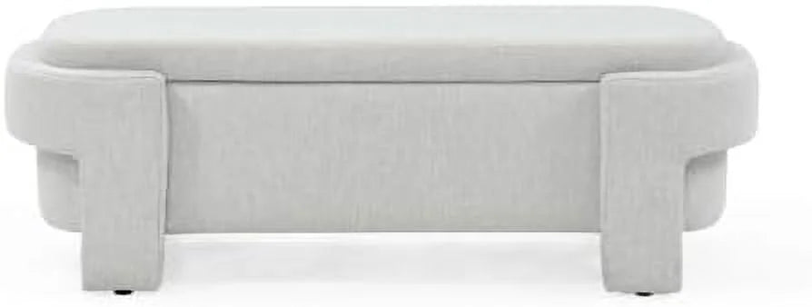 51.5" Chenille Upholstered Oval Bench T4663