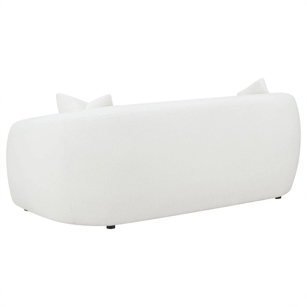 White Fabric Upholstered Sofa U1886