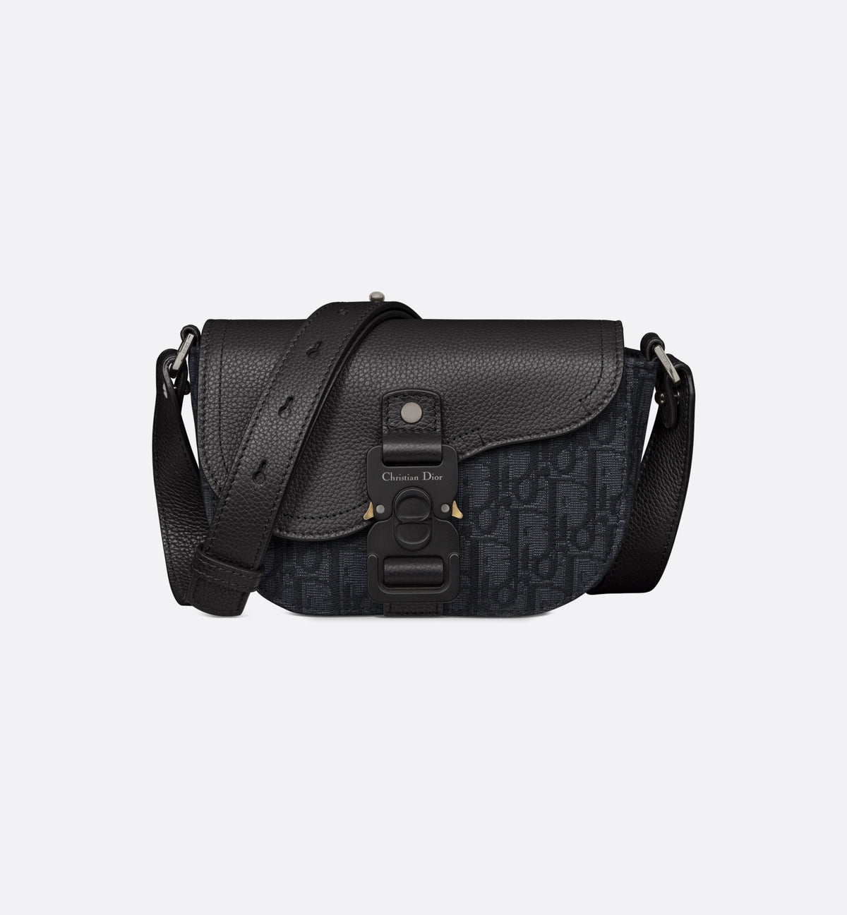 Black Mini Saddle Messenger Bag with Flap J9752