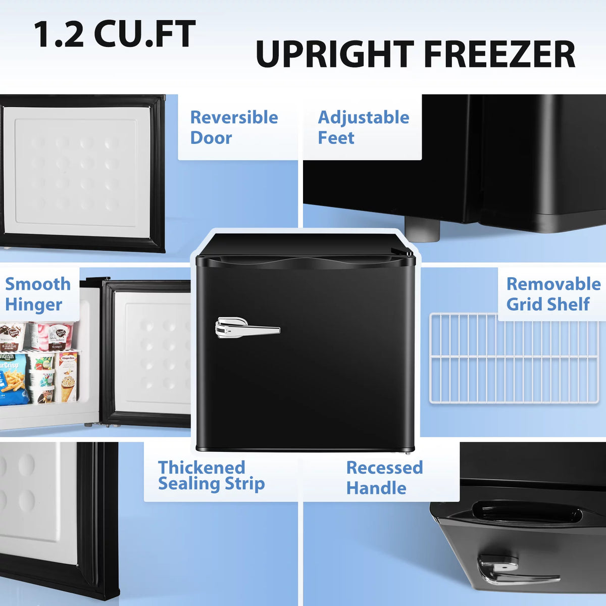 Black 1.2 Cu.ft Mini Upright Freezer Y475494