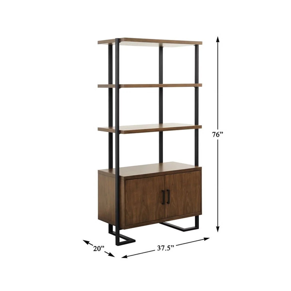 Mid-Century Metal & Wood Bookcase D8485