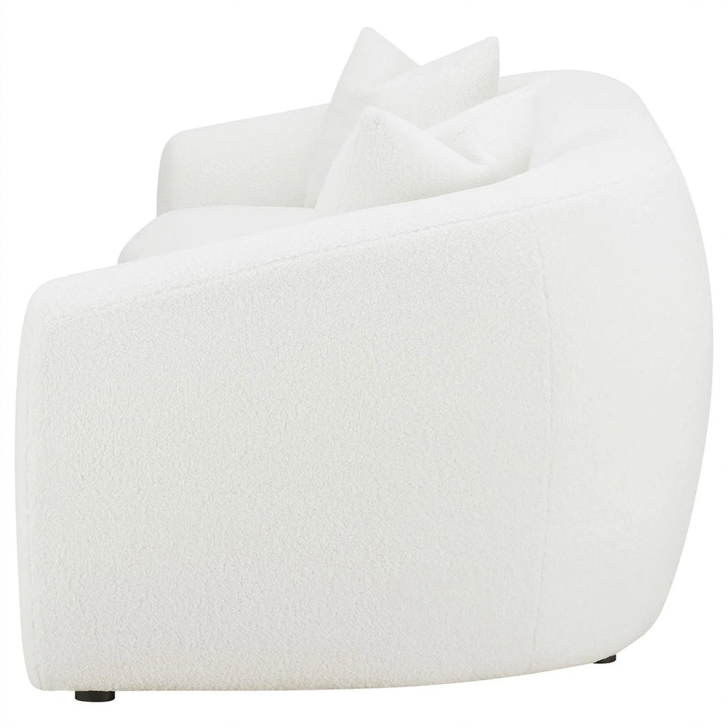 White Fabric Upholstered Sofa U1886