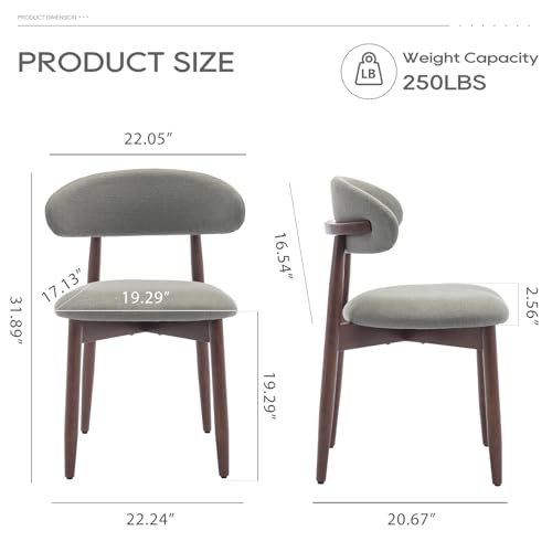 Green Fabric Upholstered Dining Chairs Set of 4 D205