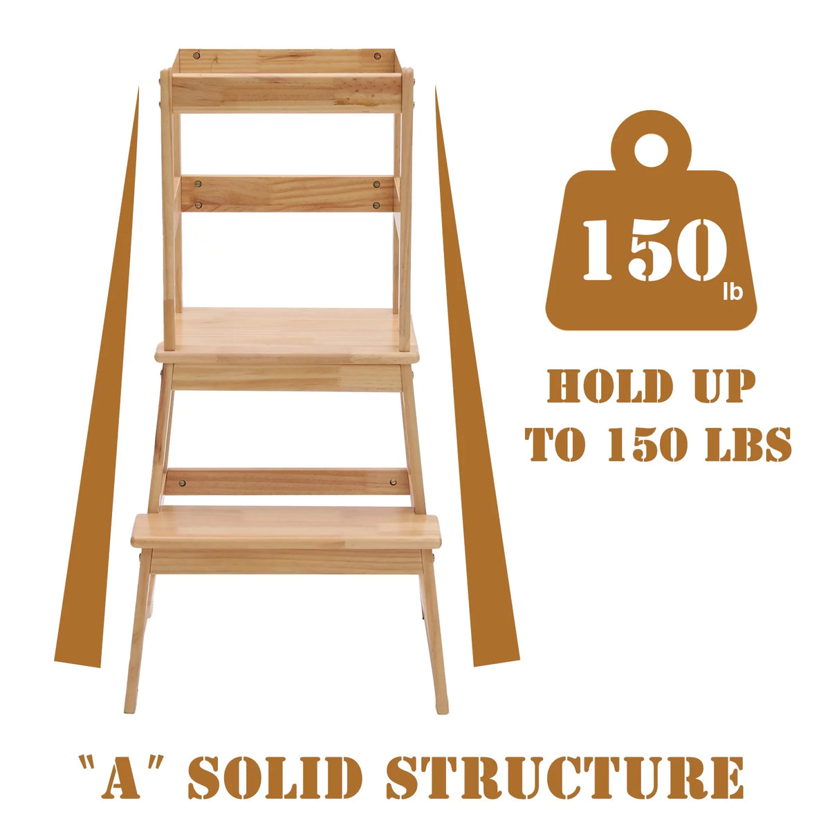 Wooden Two Step Kids Kitchen Stool J88395