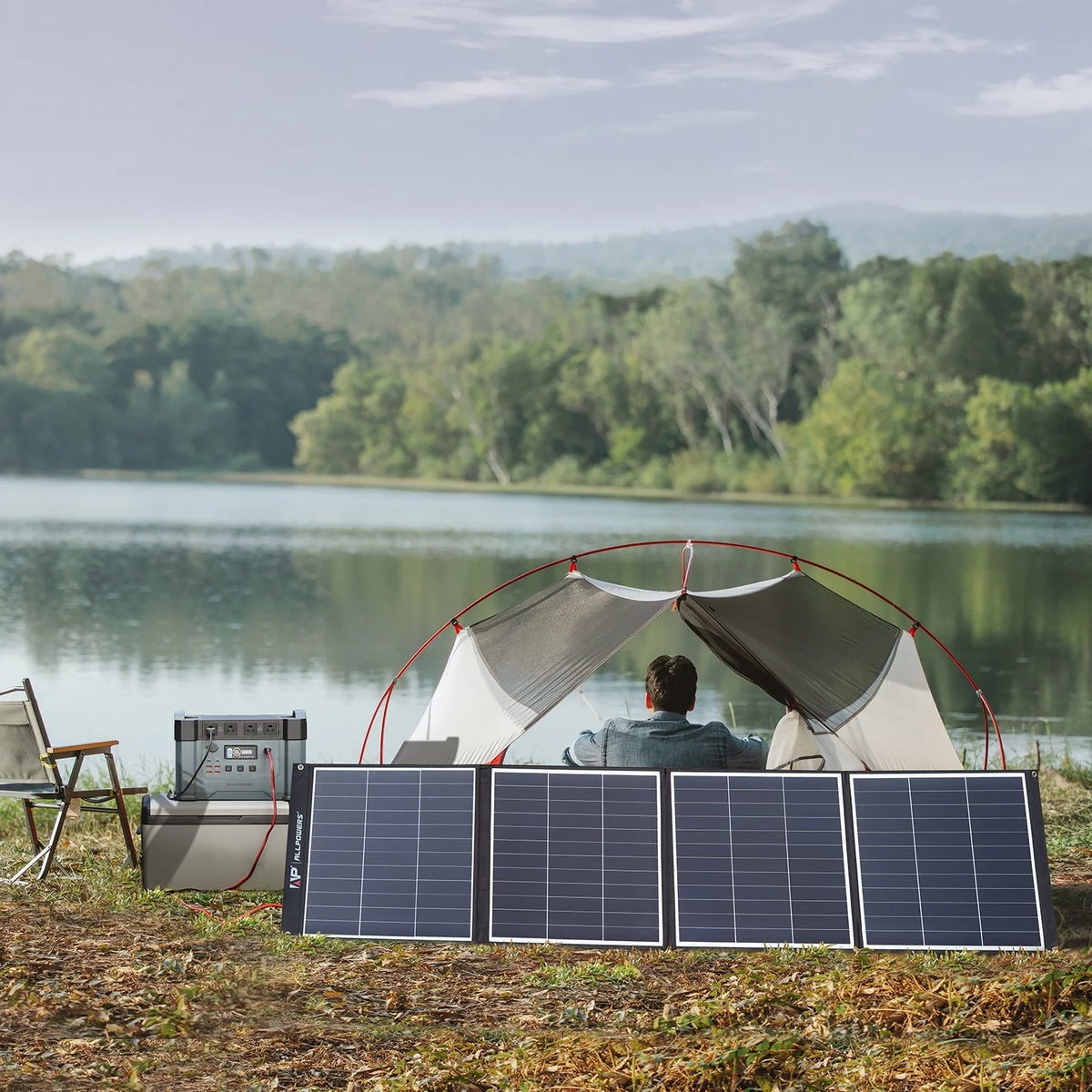2500W 2016Wh LiFePO4 Portable Power Station with 3 Pack 200W Foldable Solar Panel O6418