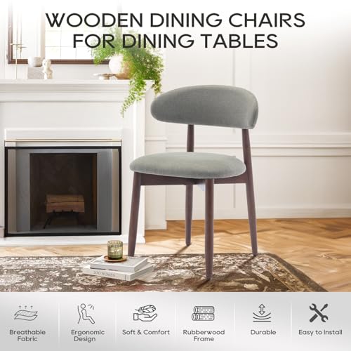 Green Fabric Upholstered Dining Chairs Set of 4 D205