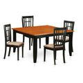 Black Cherry 5 Piece Square Dining Table and Wood Chairs N200