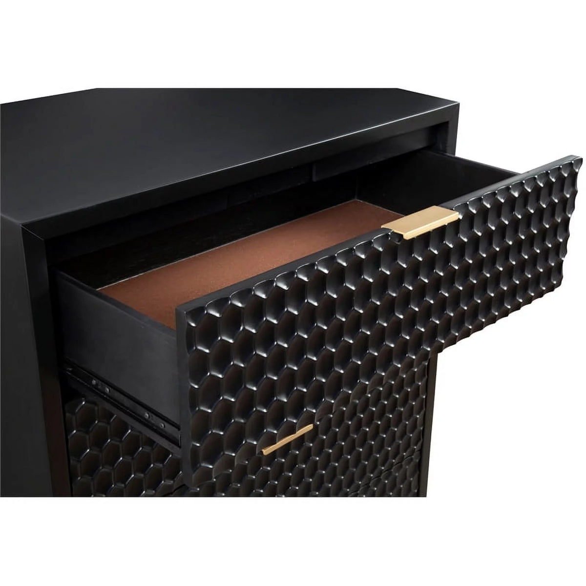 5 Drawer Chest and Wood Desk Set in Black N4465