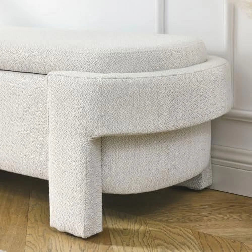 51.5" Chenille Upholstered Oval Bench T4663