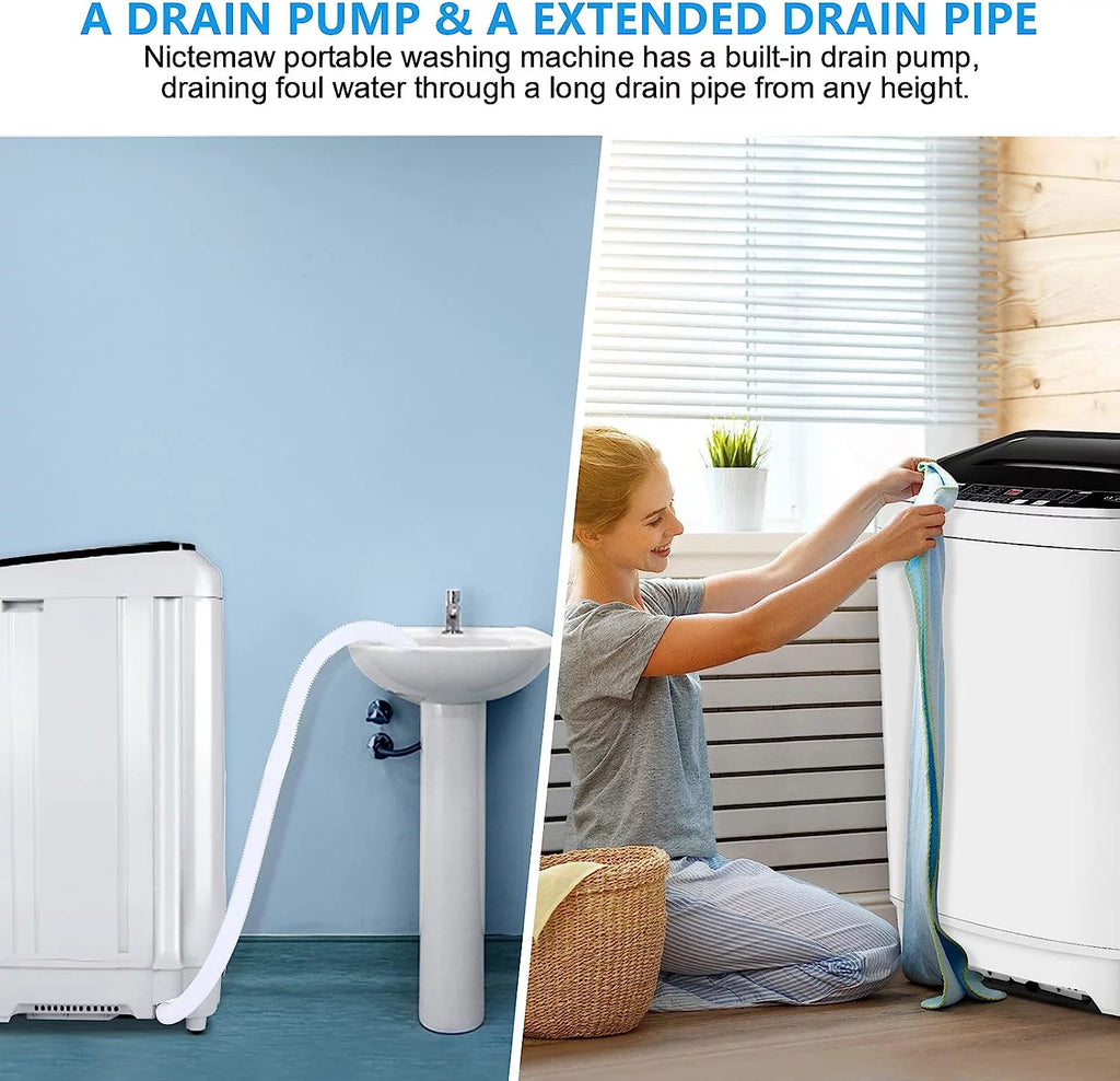 Compact 17.6lbs Capacity 1.9 Cu.ft Portable Washer with LED Display and Faucet Adapter Z234326