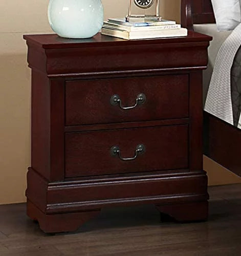 Deep Cherry 6Pc Wooden Queen Bedroom Set V31124