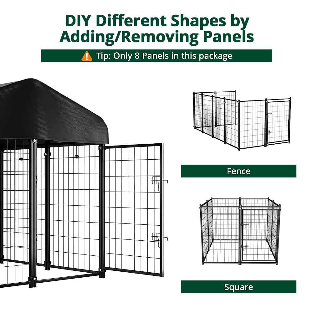 Outdoor Dog Kennel with Roof 4ft x 4ft x 4.5ft P623825