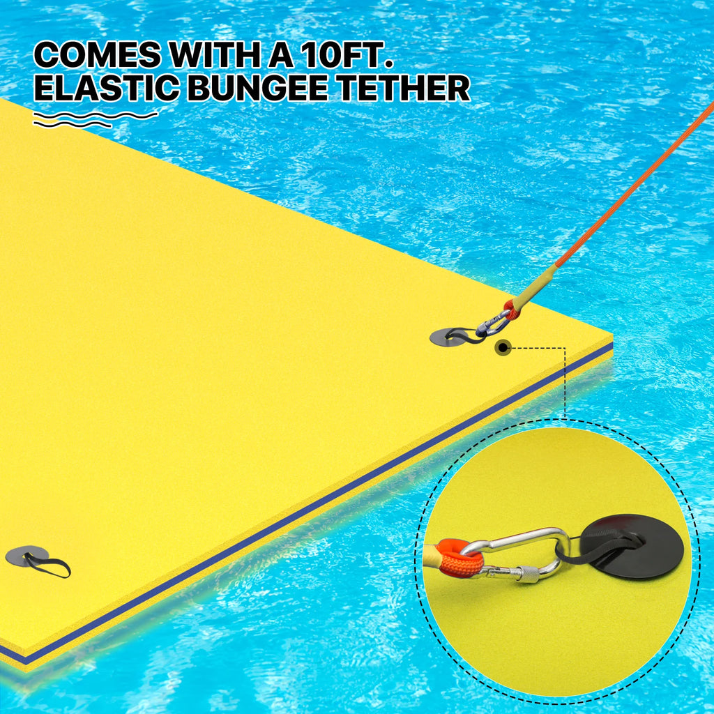 Yellow 3-Layer XPE Foam Water Floating Mat X4253