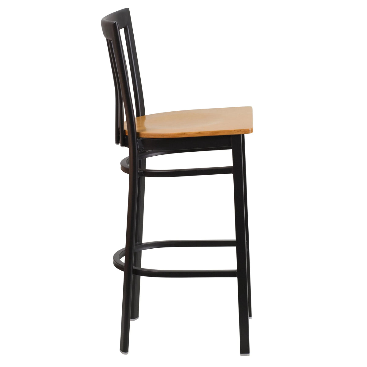 Metal Barstool with Walnut Wood Seat P90915