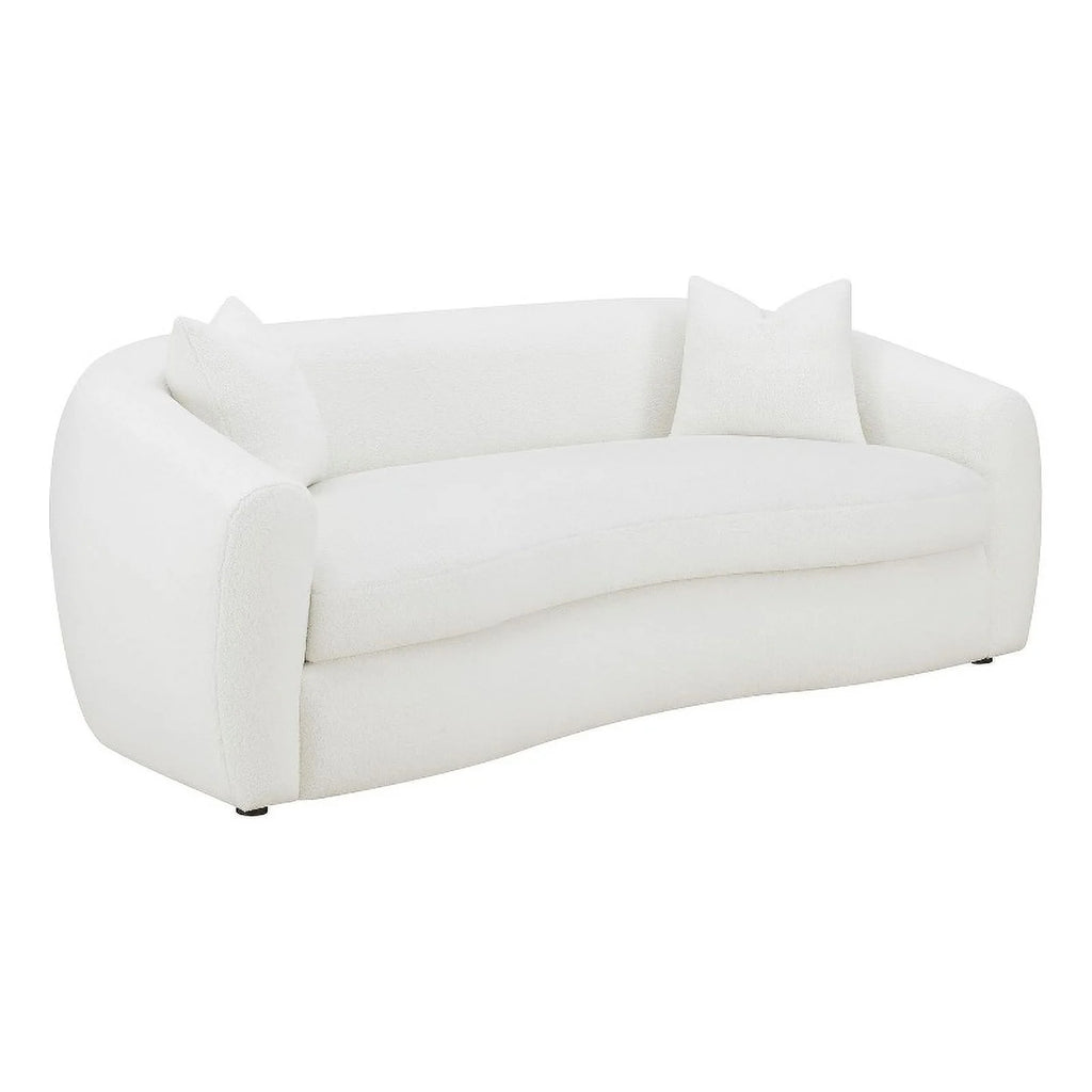 White Fabric Upholstered Sofa U1886