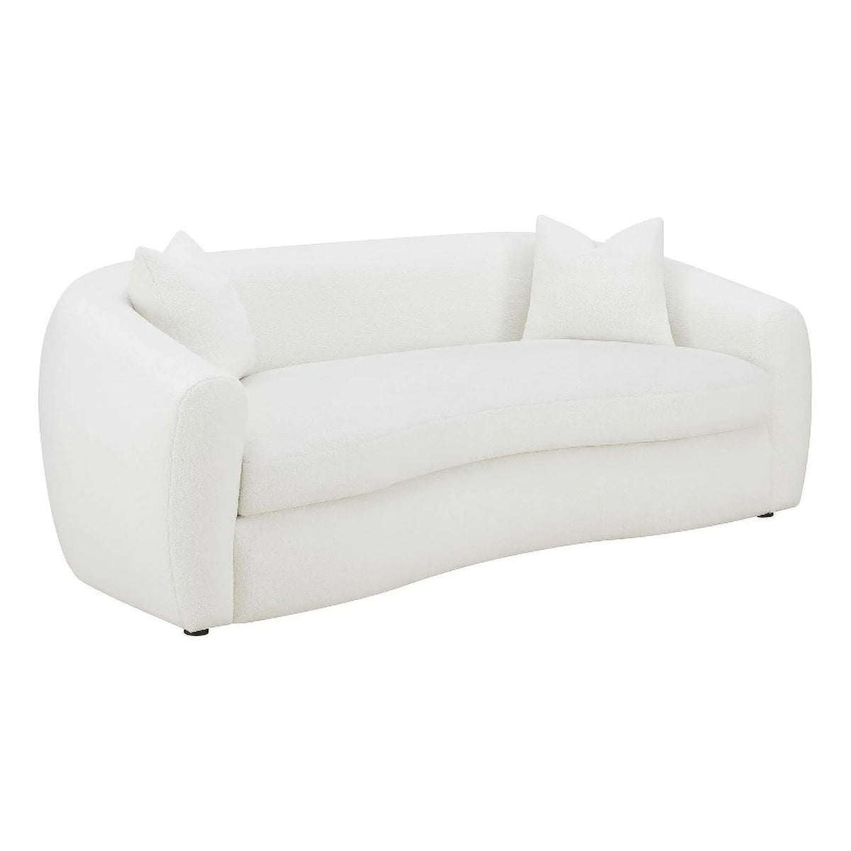 White Fabric Upholstered Sofa U1886