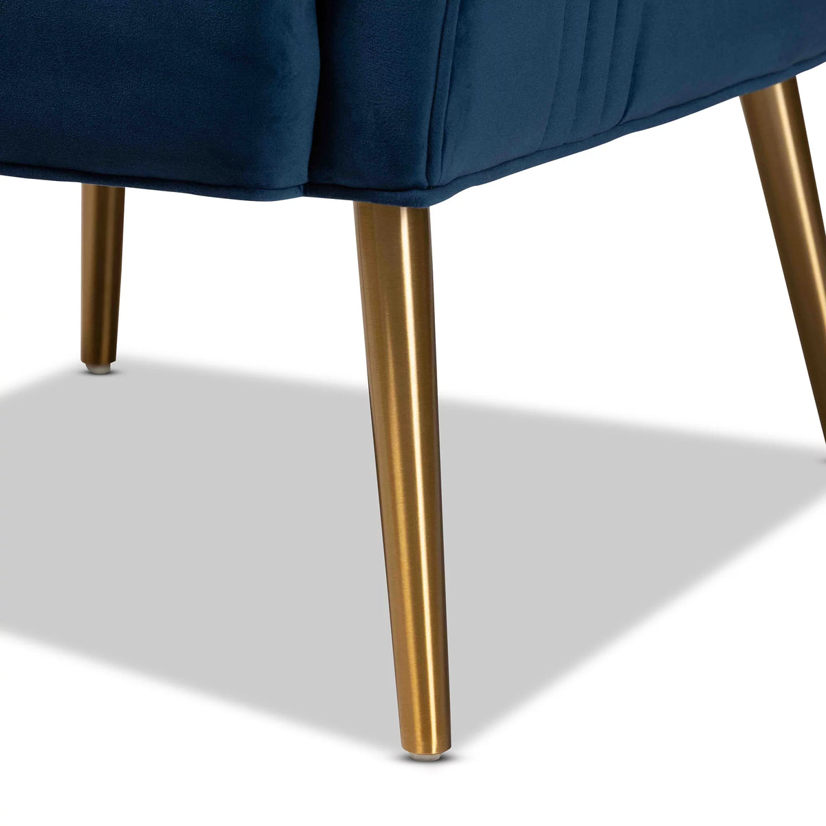 Navy Blue and Gold Wingback Chair M87652