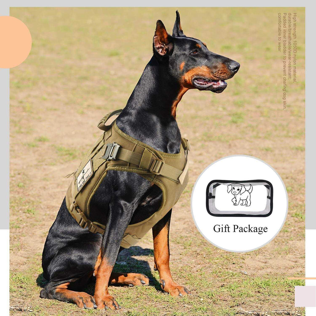 Tactical Service Dog Vest Harness with Rubber Handle I49948