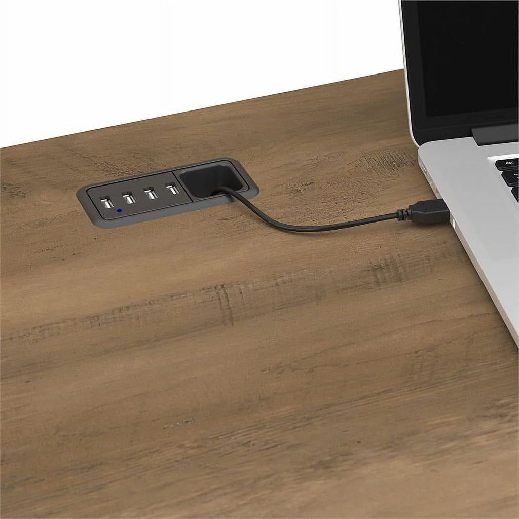 L Shaped Computer Desk in Reclaimed Pine V6360