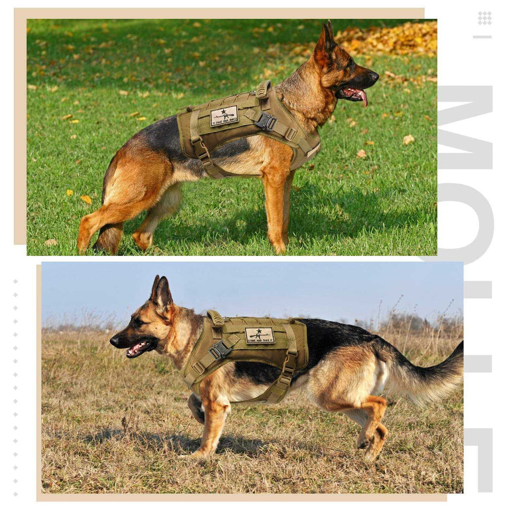 Tactical Service Dog Vest Harness with Rubber Handle I49948