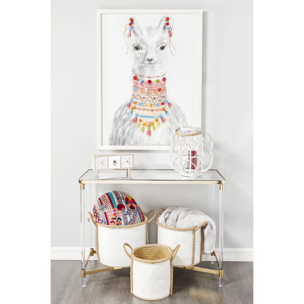 44" x 32" Gold Metal Mirrored Top Console Table Z7070