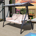 Hardtop 3 Seat Outdoor Porch Swing with Cushions Z275794