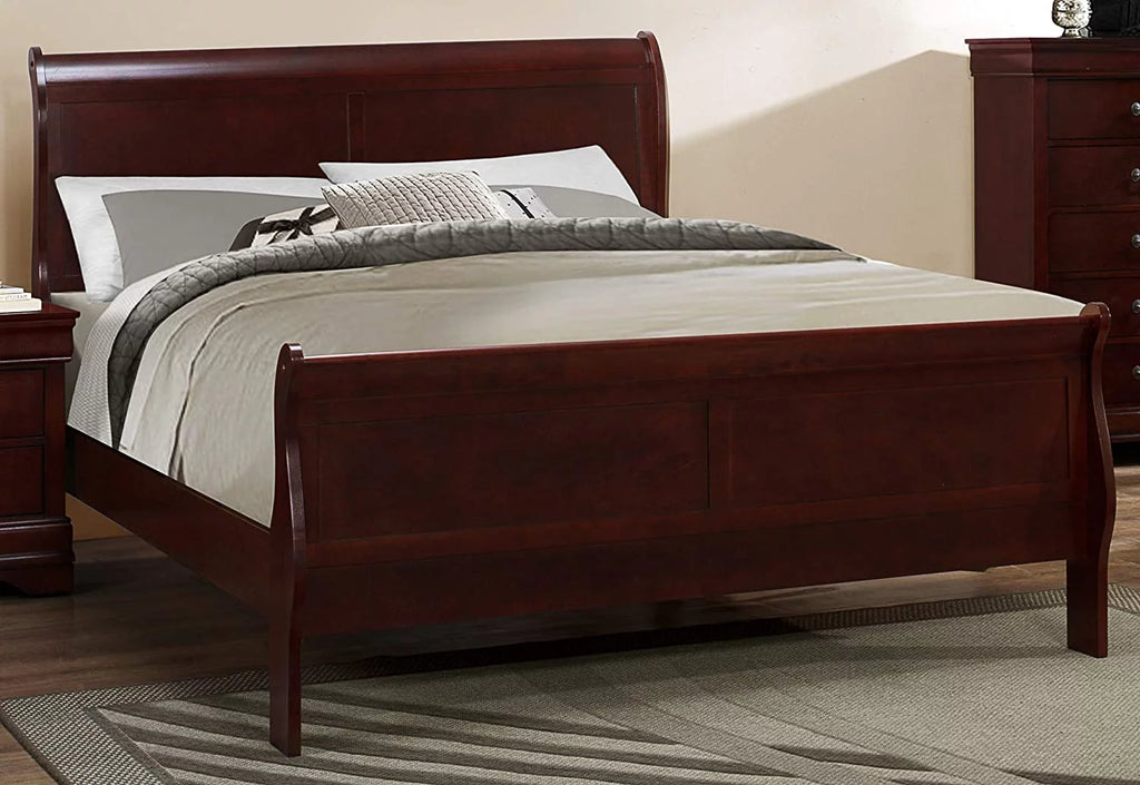 Deep Cherry 6Pc Wooden Queen Bedroom Set V31124