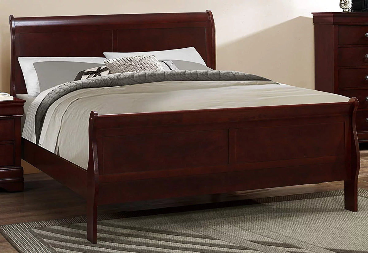 Deep Cherry 6Pc Wooden Queen Bedroom Set V31124