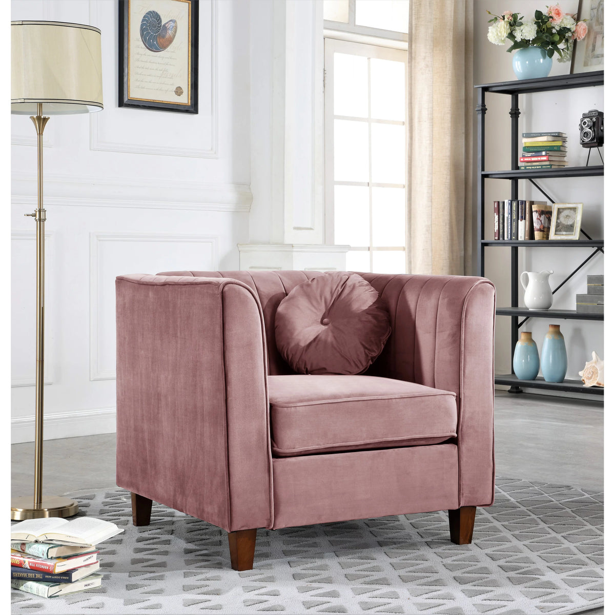 Black Velvet Chesterfield Chair E87061