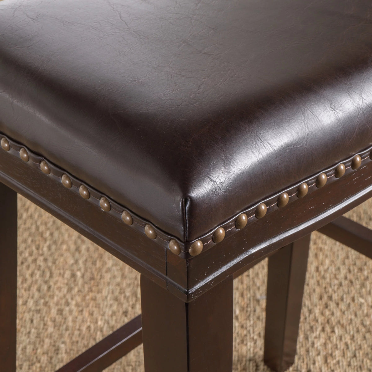 Brown Leather Saddle Stool Set of 2 C288764