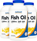 Fish Oil 1000mg 240 Softgels 3 Bottles V1007