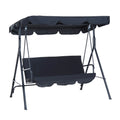 3-Seat Outdoor Patio Swing Chair with Cushion and Canopy E52482