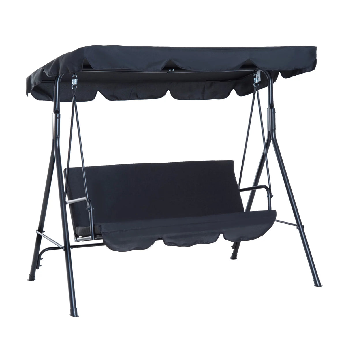 3-Seat Outdoor Patio Swing Chair with Cushion and Canopy E52482