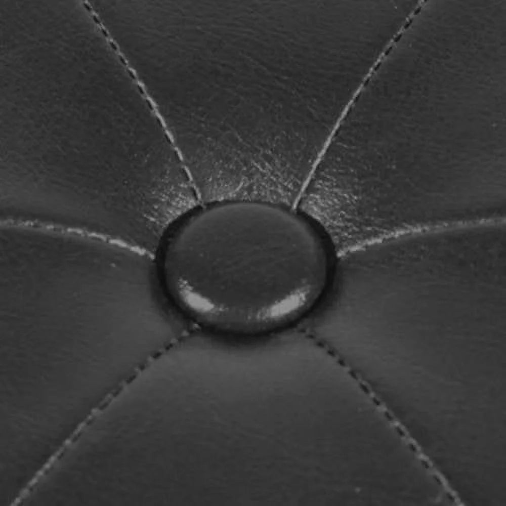 Black Faux Leather Collapsible Hexagon Storage Ottoman J122808