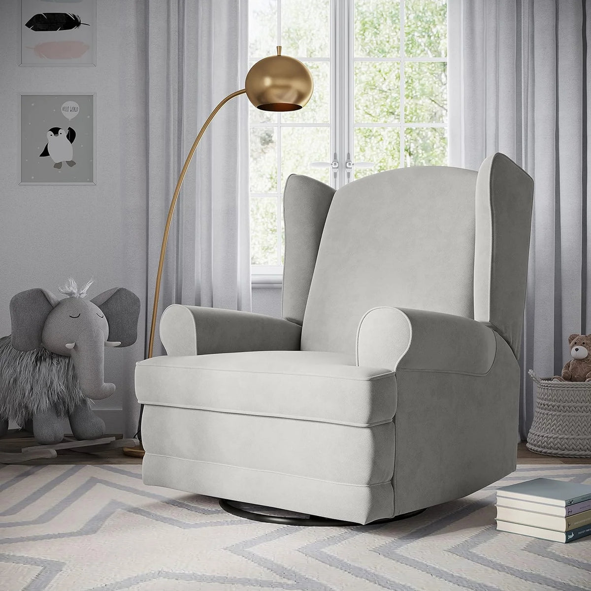 Wingback Nursery Glider with USB K556839